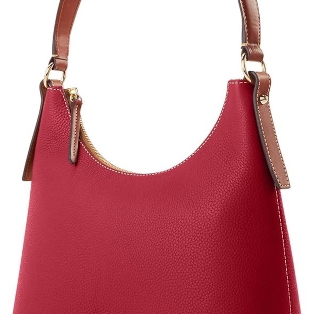 Dooney & Bourke Red Pebble Grain Hobo Shoulder Bag - Picture 4 of 6